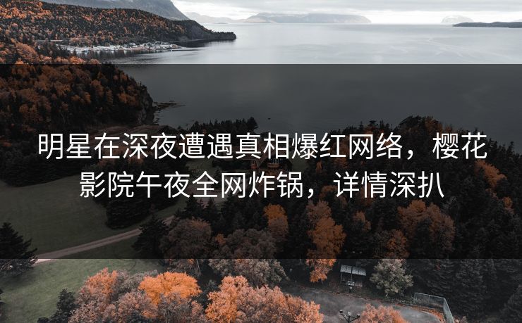 明星在深夜遭遇真相爆红网络，樱花影院午夜全网炸锅，详情深扒